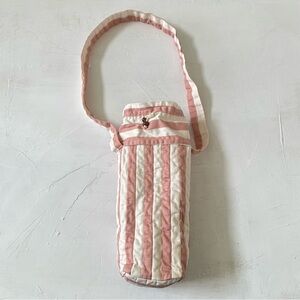 Handmade Quilt Tumbler Carry Case Tumbler Bottle Sling Bag Pink White